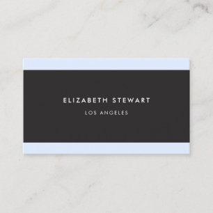 Modern Minimalist Professional Black, White Blue Business Card