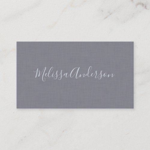 Modern Minimalist Professional Blue Linen Business Card