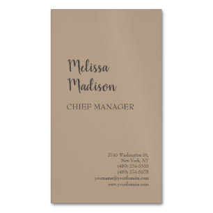 Modern Minimalist Professional Chic Business Card Magnet