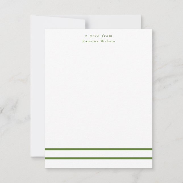 Modern Minimalist Professional Chic Monogrammed  Note Card (Front)