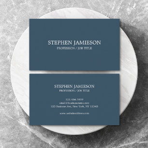 Modern Minimalist Professional Classic Blue Business Card