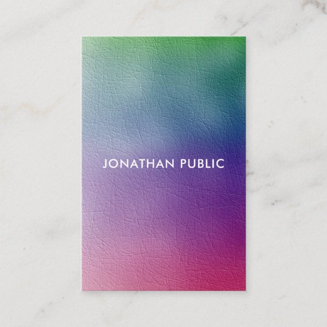 Modern Minimalist Professional Colorful Template Business Card (Front)
