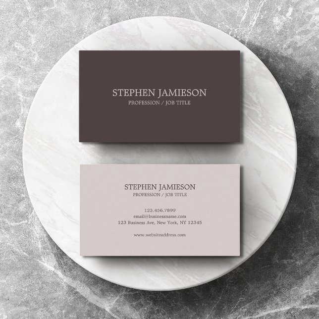 Modern Minimalist Professional Dark Brown Business Card (Creator Uploaded)