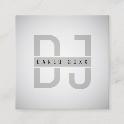 Modern minimalist professional DJ Square Business Card