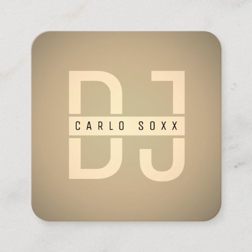 Modern minimalist professional DJ  Square Business Square Business Card