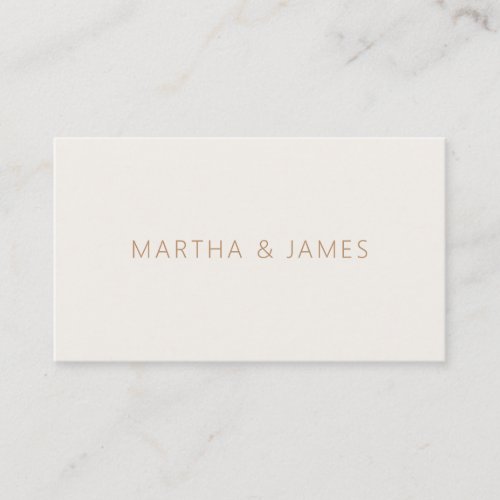 Modern minimalist professional elegant ivory gold business card