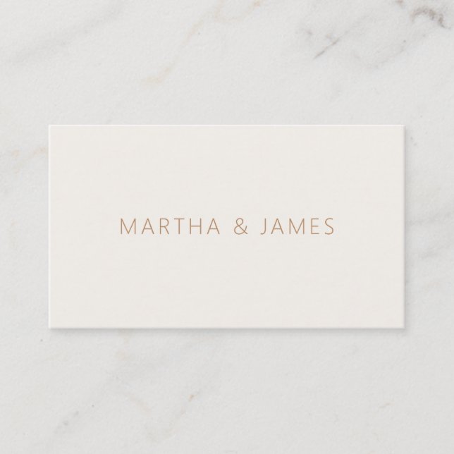 Modern minimalist professional elegant ivory gold business card (Front)
