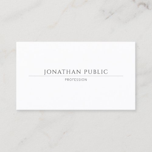 Modern Minimalist Professional Elegant Simple Chic Business Card