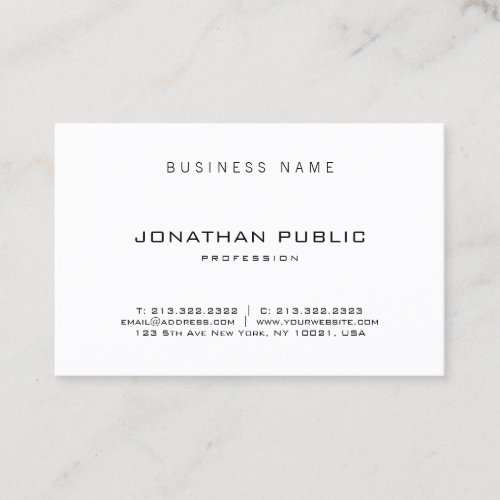 Modern Minimalist Professional Elegant Template Business Card
