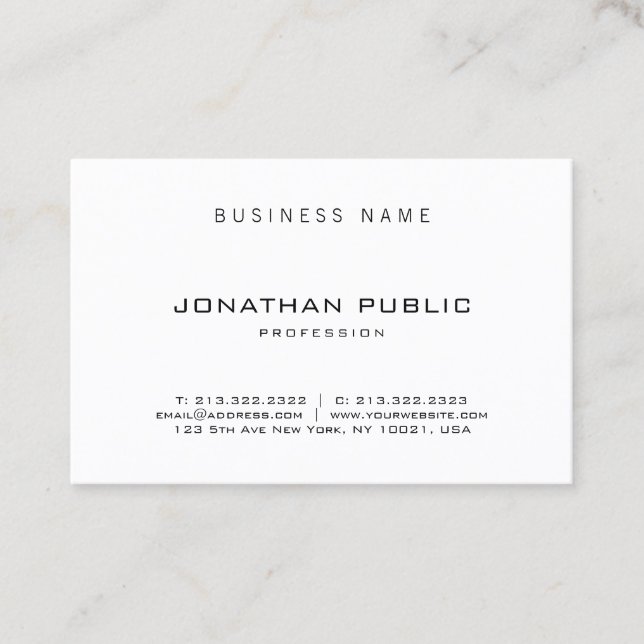 Modern Minimalist Professional Elegant Template Business Card (Front)