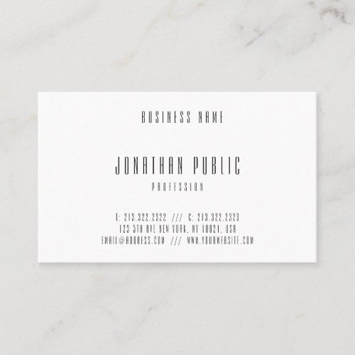Modern Minimalist Professional Elegant Template Business Card