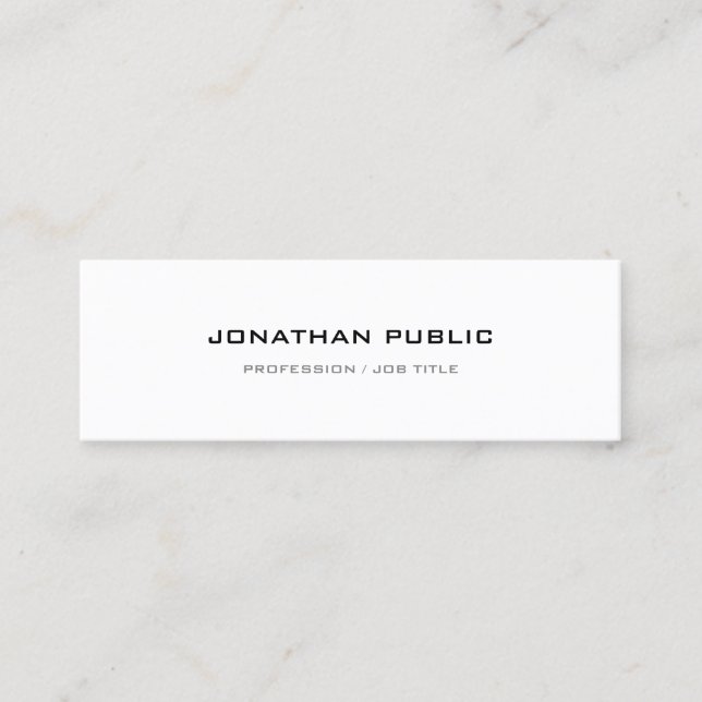 Modern Minimalist Professional Elegant Template Mini Business Card (Front)