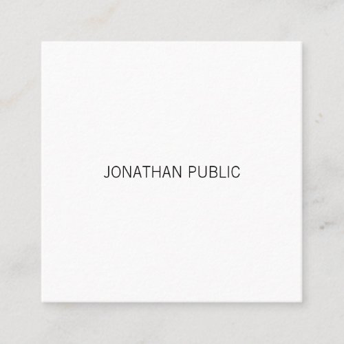 Modern Minimalist Professional Fashionable Plain Square Business Card