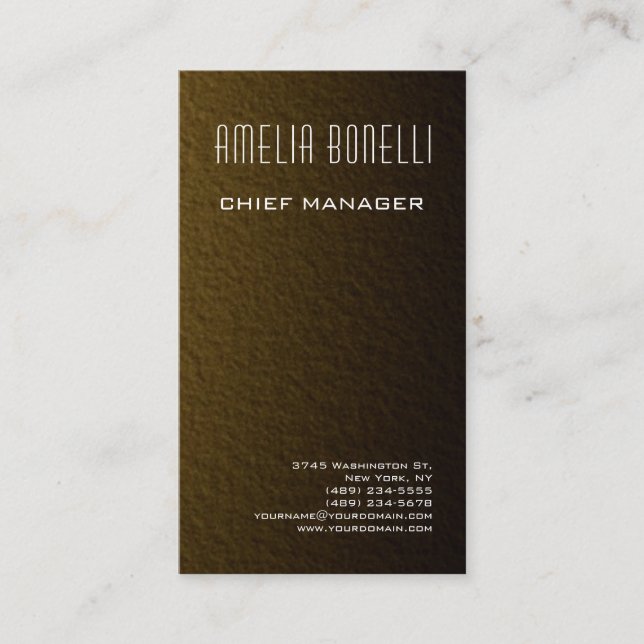 Modern Minimalist Professional Goldie Background Business Card (Front)