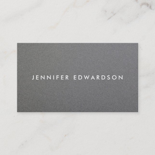 Modern minimalist professional gray metal style bu business card (Front)