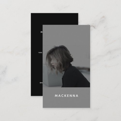 Modern Minimalist Professional Hair Stylist Photo  Business Card