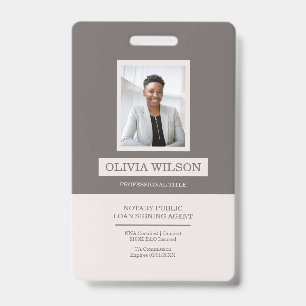 Modern Minimalist Professional ID Badge