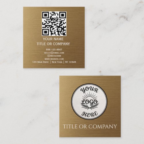 Modern minimalist professional logo qr code square business card