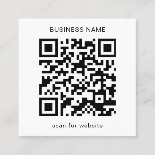 Modern Minimalist Professional Logo Simple QR Code Square Business Card