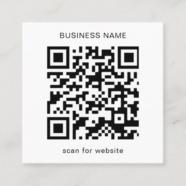 Modern Minimalist Professional Logo Simple QR Code Square Business Card (Front)