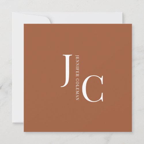 Modern Minimalist Professional Monogram Terracotta Invitation