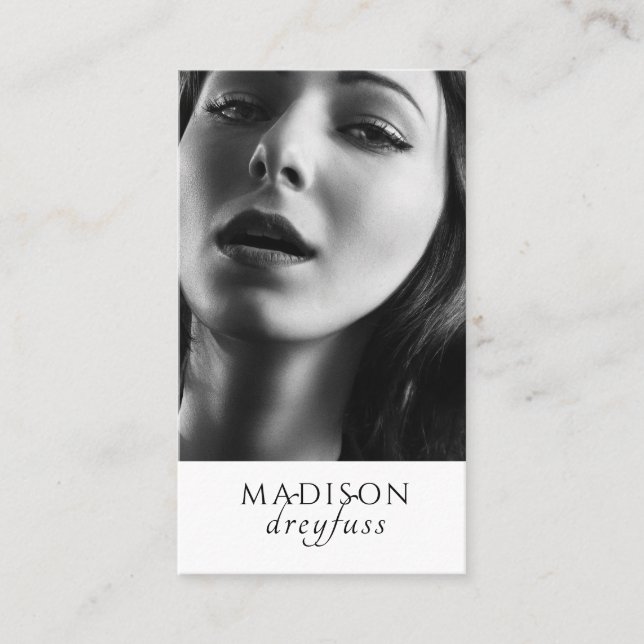 Modern Minimalist Professional Photo Business Card (Front)