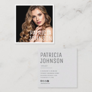 Modern Minimalist Professional Photo Square Business Card