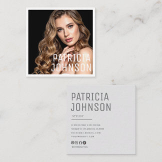 Modern Minimalist Professional Photo Square Business Card