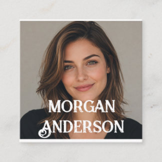 Modern Minimalist Professional Photo Square card