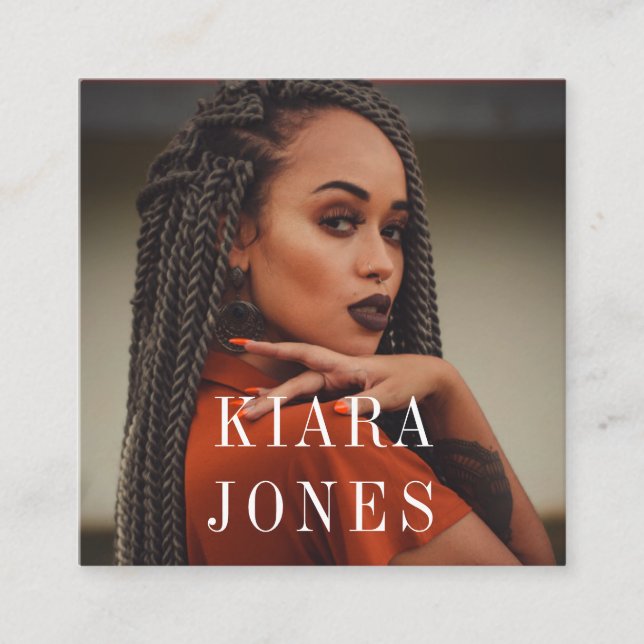 Modern Minimalist Professional Photo Square  Square Business Card (Front)