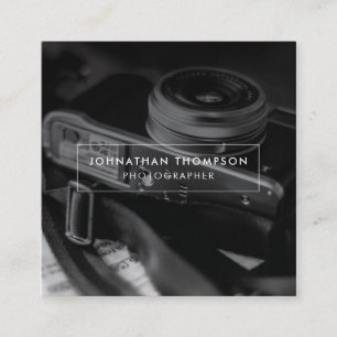 Modern Minimalist Professional Photographer Square Business Card