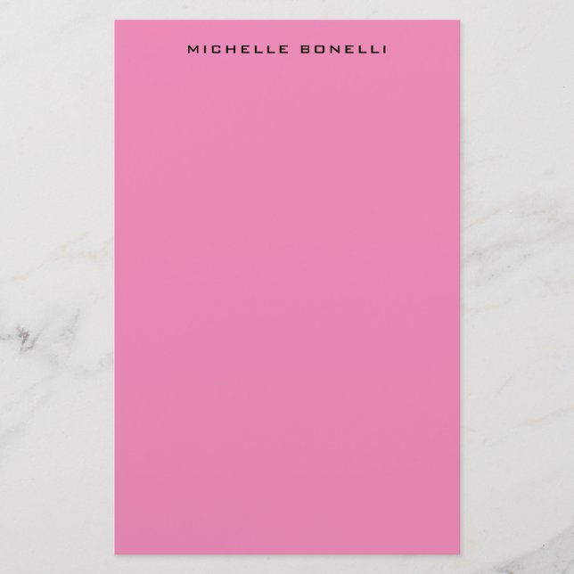 Modern Minimalist Professional Pink Feminine Stationery (Front)