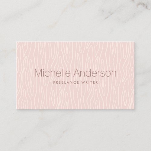 Modern minimalist professional pink wood grain business card