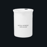 Modern Minimalist Professional Plain Simple Beverage Pitcher<br><div class="desc">This template can be customized to meet all professional occupations.</div>