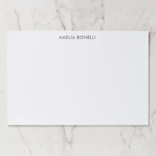Modern Minimalist Professional Plain Simple Name Paper Pad