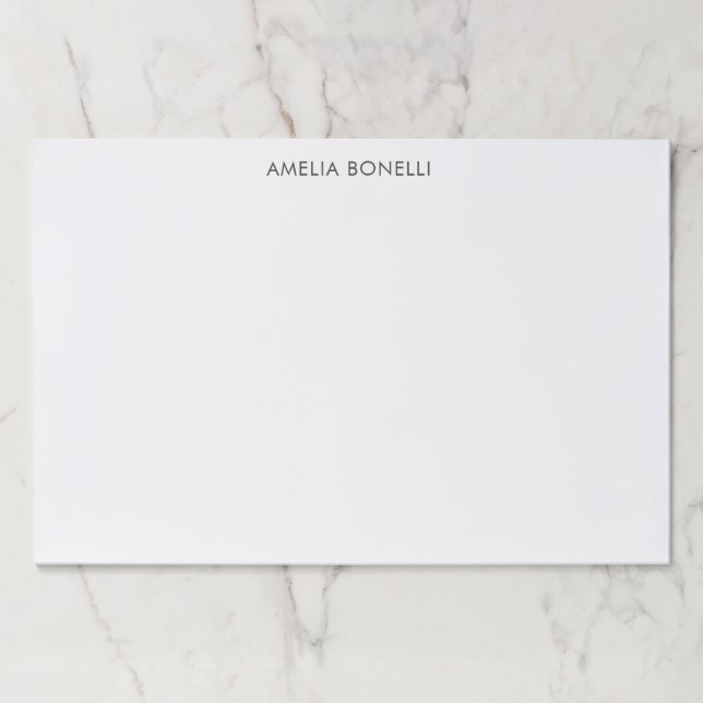 Modern Minimalist Professional Plain Simple Name Paper Pad (Front)