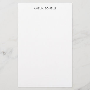 Modern Minimalist Professional Plain Simple Name Stationery