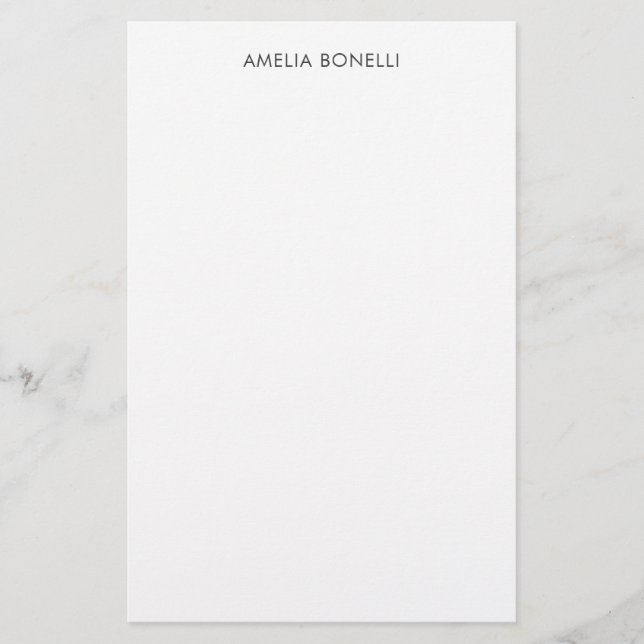 Modern Minimalist Professional Plain Simple Name Stationery (Front)