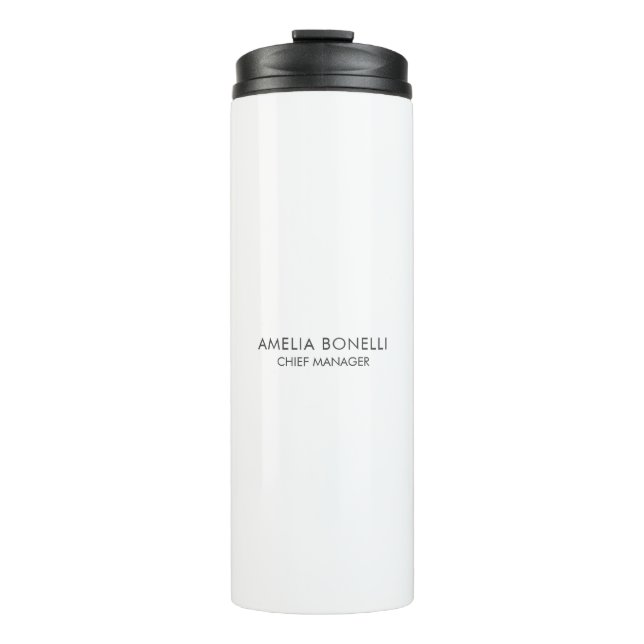 Modern Minimalist Professional Plain Simple Thermal Tumbler (Front)