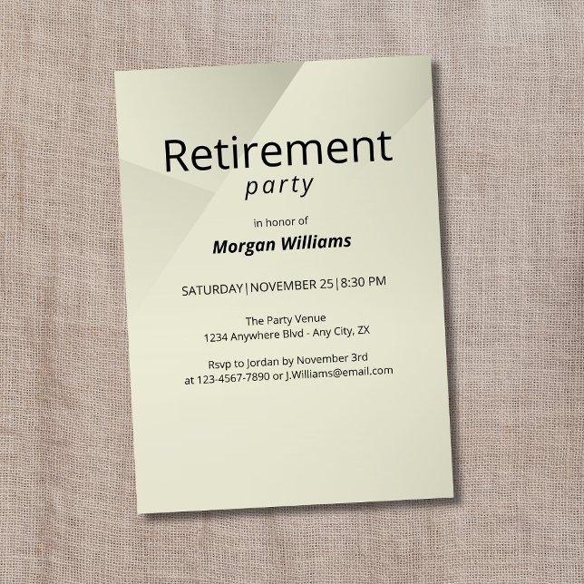 Modern Minimalist Professional Retirement Party Invitation (Creator Uploaded)