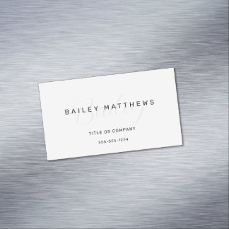 Modern Minimalist Professional Script Elegant Business Card Magnet