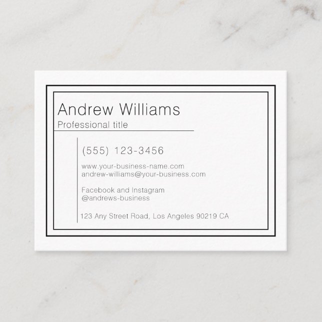 Modern Minimalist Professional Simple Business Card (Front)