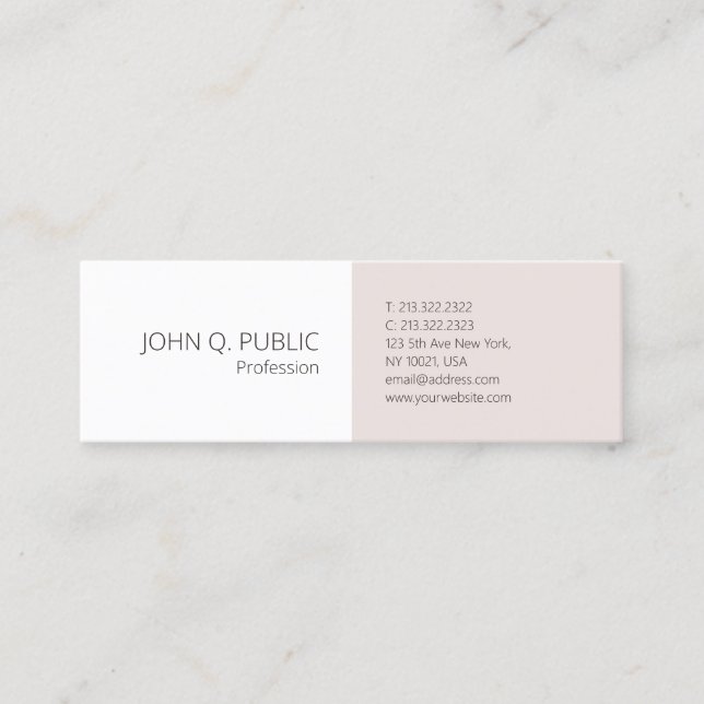 Modern Minimalist Professional Simple Elegant Mini Business Card (Front)