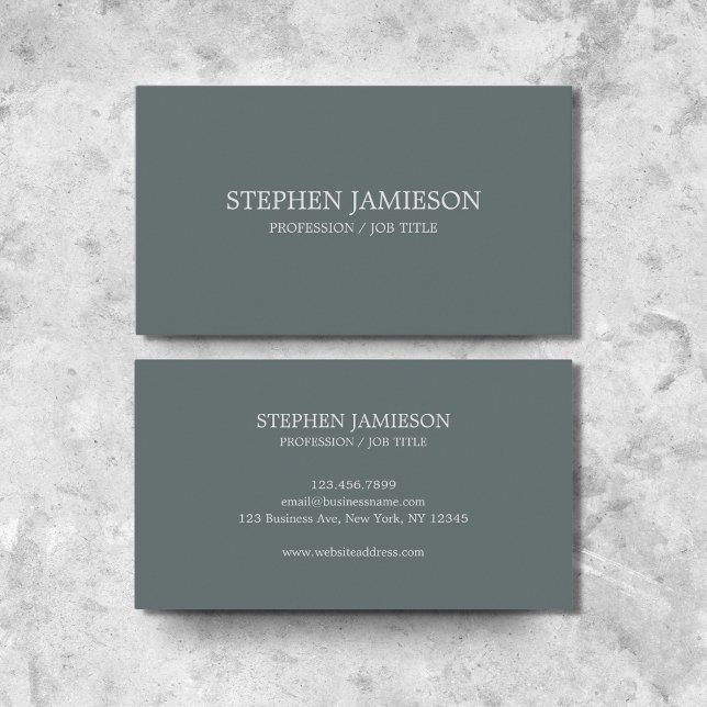 Modern Minimalist Professional Simple Grey Business Card (Creator Uploaded)