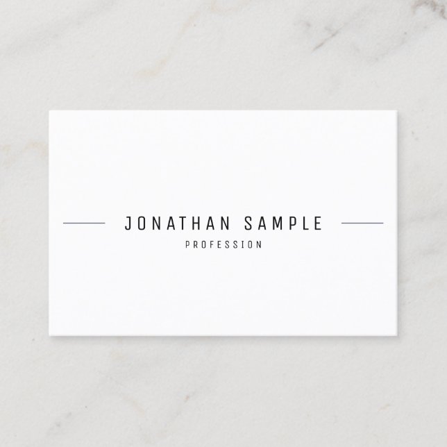 Modern Minimalist Professional Simple Template Top Business Card (Front)