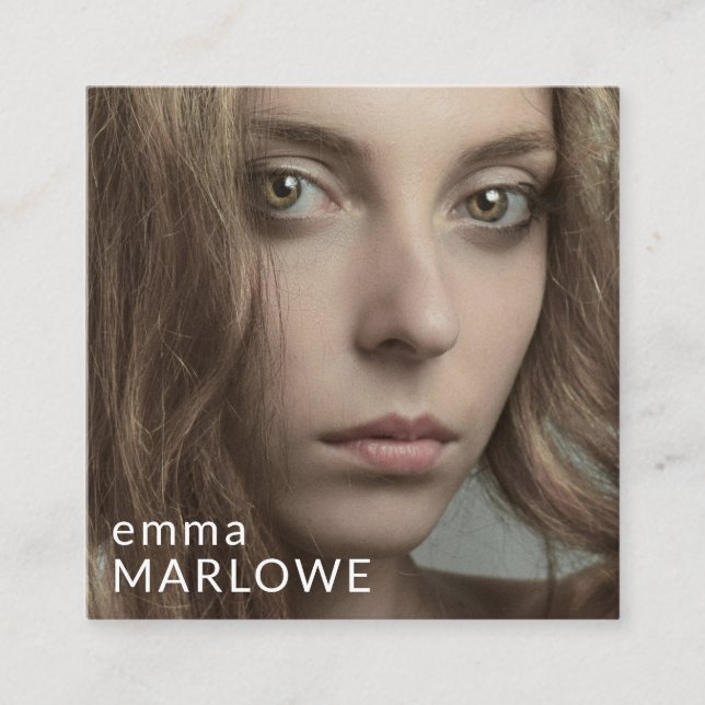 Modern Minimalist Professional Stylish Photo Square Business Card (Front)