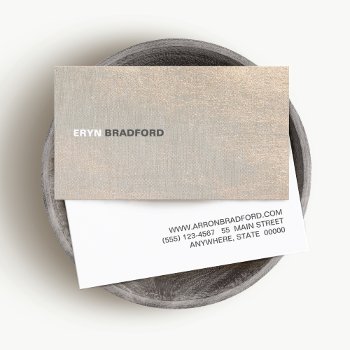 Modern Minimalist Professional Subtle Gold Texture Business Card by sm_business_cards at Zazzle