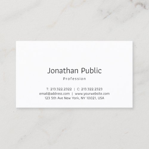 Modern Minimalist Professional Template Classic Business Card