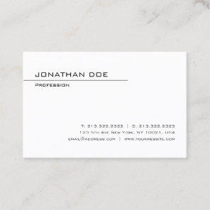 Modern Minimalist Professional Template Elegant Business Card