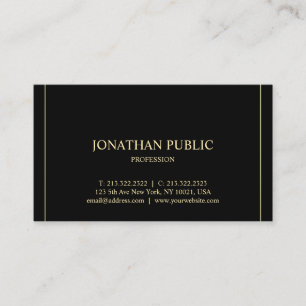 Modern Minimalist Professional Template Gold Text Business Card